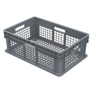Akro-Mils Straight Wall Container Mesh Sides & Base Gray