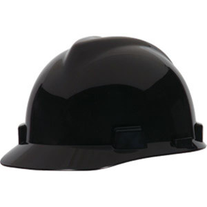 MSA V-Gard Standard Slotted Cap w Staz-On Suspension Black