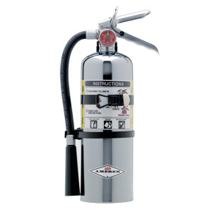 Amerex 5 lb ABC Chrome Fire Extinguisher w Vehicle Marine Bracket