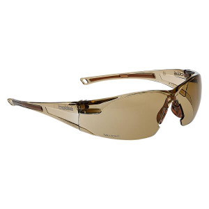 Bolle Safety Rush Safety Glasses Brown Translucent Frame Platinum Lite Coating Bronze Lens