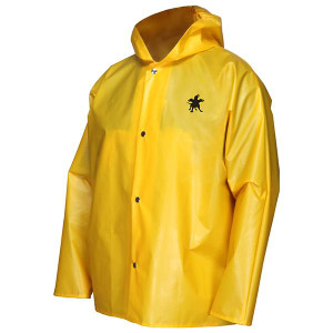 MCR Safety Navigator TPU Nylon Jacket w Attached Hood & Snap Front Medium Yellow