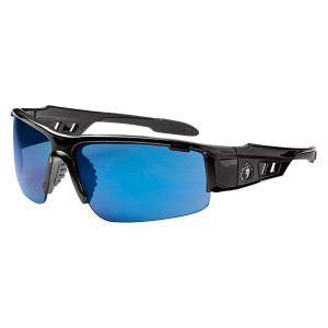 Ergodyne Skullerz Dagr Eyewear Black Frame Blue Mirror Lens