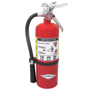 Amerex 5 lb ABC Fire Extinguisher w Aluminum Valve & Wall Hook