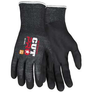 MCR Safety Cut Pro Nitrile Foam Palm Coated Gloves w Hypermax Shell Small Black