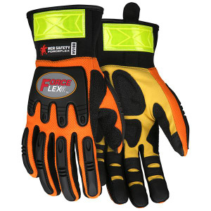 MCR Safety Forceflex Gloves w Synthetic Rough Kevlar EVA Padded Palms Medium