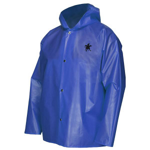 MCR Safety Navigator TPU Nylon Jacket w Attached Hood & Snap Front Large Blue