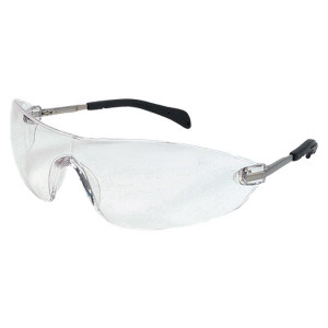 Chorme Metal Temples Clear Lens Safety Eyewear