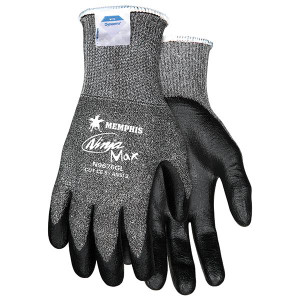 MCR Safety Ninja Max Gloves Medium Salt & Pepper Black