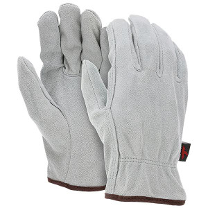 MCR Safety Split Leather Drivers Select Grade Large Natural Pearl Gray Protective Gloves