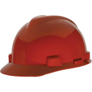 MSA V-Gard Standard Slotted Cap w Staz-On Suspension Red