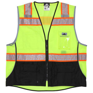 MCR Safety ANSI Class 2 Mesh Fabric Safety Vest 5X-Large Hi-Vis Lime