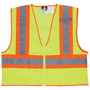 MCR Safety Luminator Class 2 Two-Tone FR Mesh Vest X-Large Lime