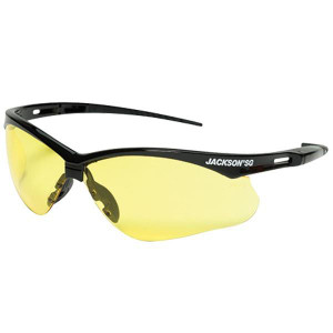 SureWerx Jackson SG Safety Glasses Black Frame w Amber Anti-Scratch Lens