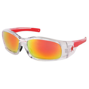 MCR Safety Swagger Eyewear Clear Frame Fire Mirror Lens