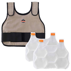 Ergodyne Chill-Its 6230 Phase Change Standard Cooling Vest Small Medium Khaki