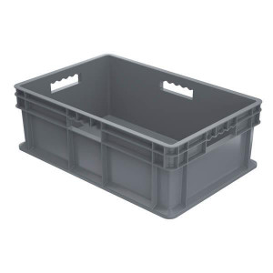 Akro-Mils Straight Wall Container Solid Sides & Base Gray (YAM)