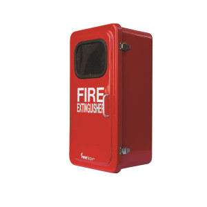 FireTech Fiberglass Extinguisher Cabinet Red