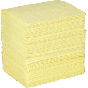 SPC Basic Chemical Light Weight Pads 15" x 17" Bright Yellow 200 Bale