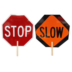 VizCon Stop Slow Paddle w Wooden Handle 18" x 18"