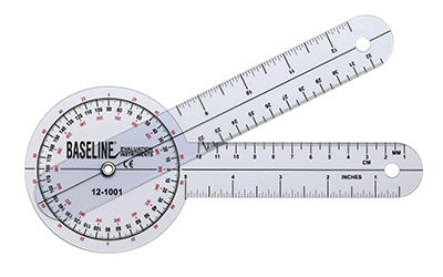 Baseline Baseline Plastic Goniometer - 360 Degree Head - 8 inch Arms, 25-pack