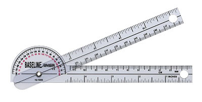 Baseline Baseline Plastic Goniometer - Pocket Style - 180 Degree Head - 6 inch Arms, 25-pack
