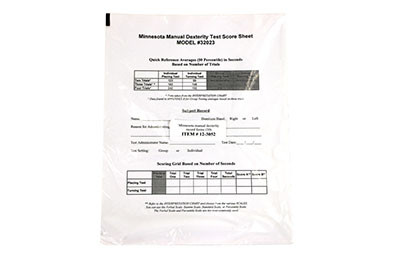 Minnesota Manipulation and Dexterity Test - Minnesota Accessory - 50 Record Forms