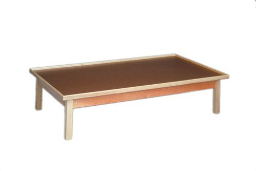 CanDo wooden platform table - fixed height, raised-rim, 7' x 4' x 19"