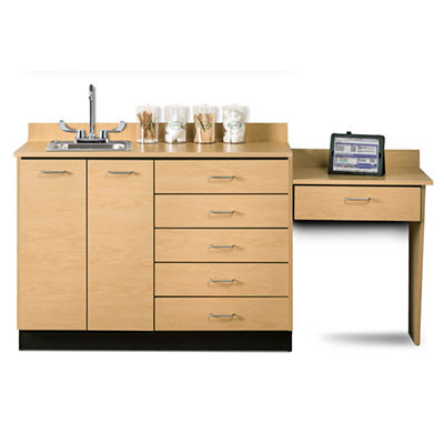 Clinton Clinton, Base Cabinet Set, 2 Doors, 5 Drawers, Desk, 72"L