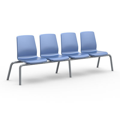 Cortech USA Structured Seating, 1 Seat No Arms, Glides, Blue Grey