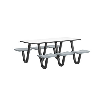Cortech USA Anchor Table, 6 Gray Seats, Rectangle, 30" x 72"