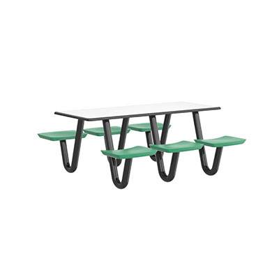 Cortech USA Anchor Table, 6 Green Seats, Rectangle, 30" x 72"