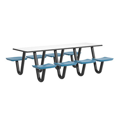 Cortech USA Anchor Table, 8 Slate Blue Seats, Rectangle, 30" x 96"