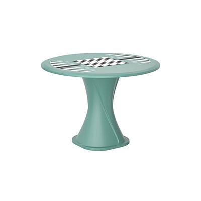 Cortech USA Endurance 42" Cascade All Plastic Table - Aqua with Game Top