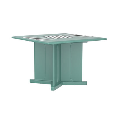 Cortech USA Endurance Table 42" Square X-Base Flame Retardant Game Top, Aqua