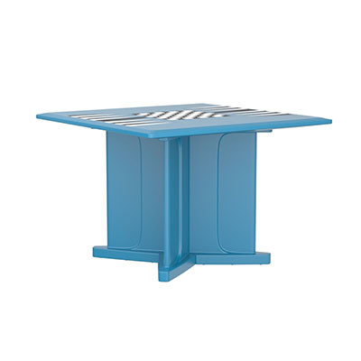 Cortech USA Endurance Table 42" Square X-Base Flame Retardant Game Top, Slate Blue