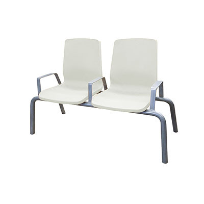 Cortech USA Structured Seating, 2 Seats, Arms/Dividers, Bolt Down, Stone Gray