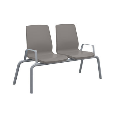 Cortech USA Structured Seating, 2 Seats, With Arms, Bolt Down, Gray