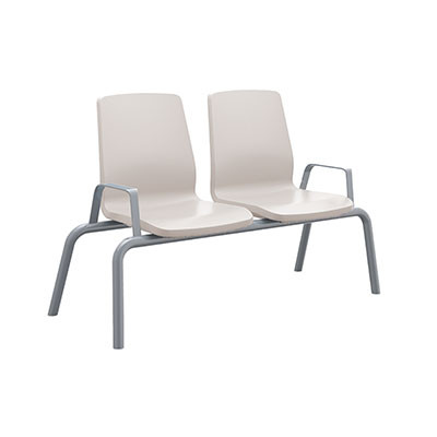 Cortech USA Structured Seating, 2 Seats, With Arms, Floor Glides, Stone Gray