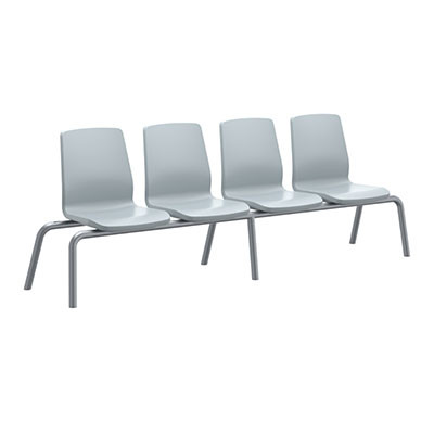 Cortech USA Structured Seating, 4 Seats, No Arms, Bolt Down, Gray