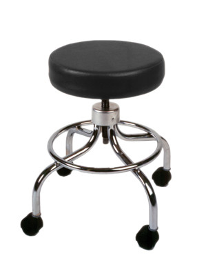 CanDo Mechanical mobile stool, no back, 18" - 24" H, specify upholstery color