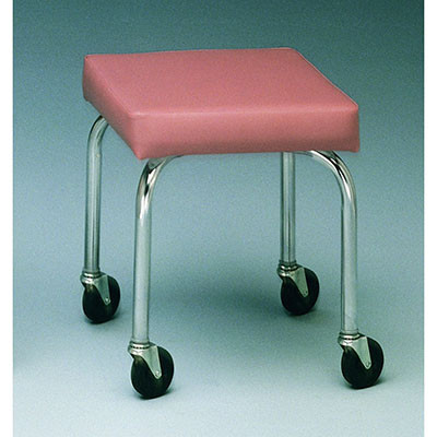 CanDo Mobile stool, no back, square top, 18" H, specify upholstery color