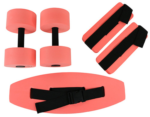 CanDo CanDo deluxe aquatic exercise kit, (jogger belt, ankle cuffs, hand bars), small, red