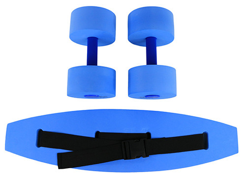 CanDo CanDo aquatic exercise kit, (jogger belt, hand bars) medium, blue
