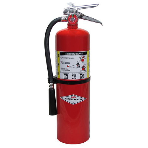 Amerex 10 lb ABC Fire Extinguisher w Brass Valve & Wall Hook