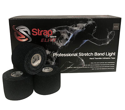 Strapit Strapit Stretchband Lite, Hand Tear EAB, Black, 2 in x 7.5 yds, Box of 24