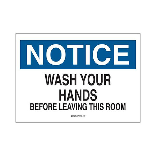 Brady "Notice Wash Your Hands Before Leaving This Room" Personal Hygiene Signs