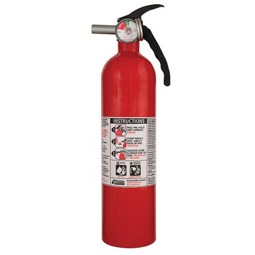 Kidde 2.5 lb BC FX10K Fire Extinguisher with Metal Valve and Plastic Strap Bracket (Disposable)