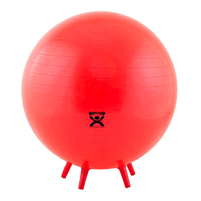 CanDo CanDo Inflatable Exercise Ball - with Stability Feet - Red - 30" (75 cm)