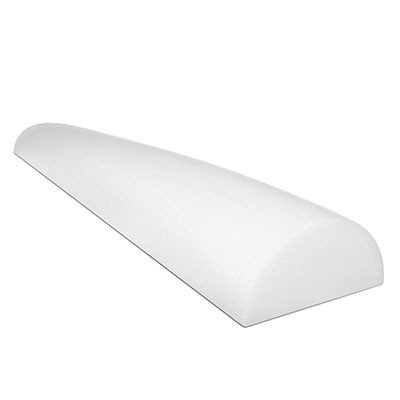 CanDo CanDo Foam Roller - White PE foam - 6" x 48" - Half-Round