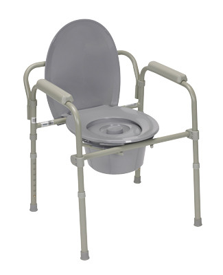 Drive Commode with fixed arms, steel, adjustable height, x-wide bariatric, 1 each